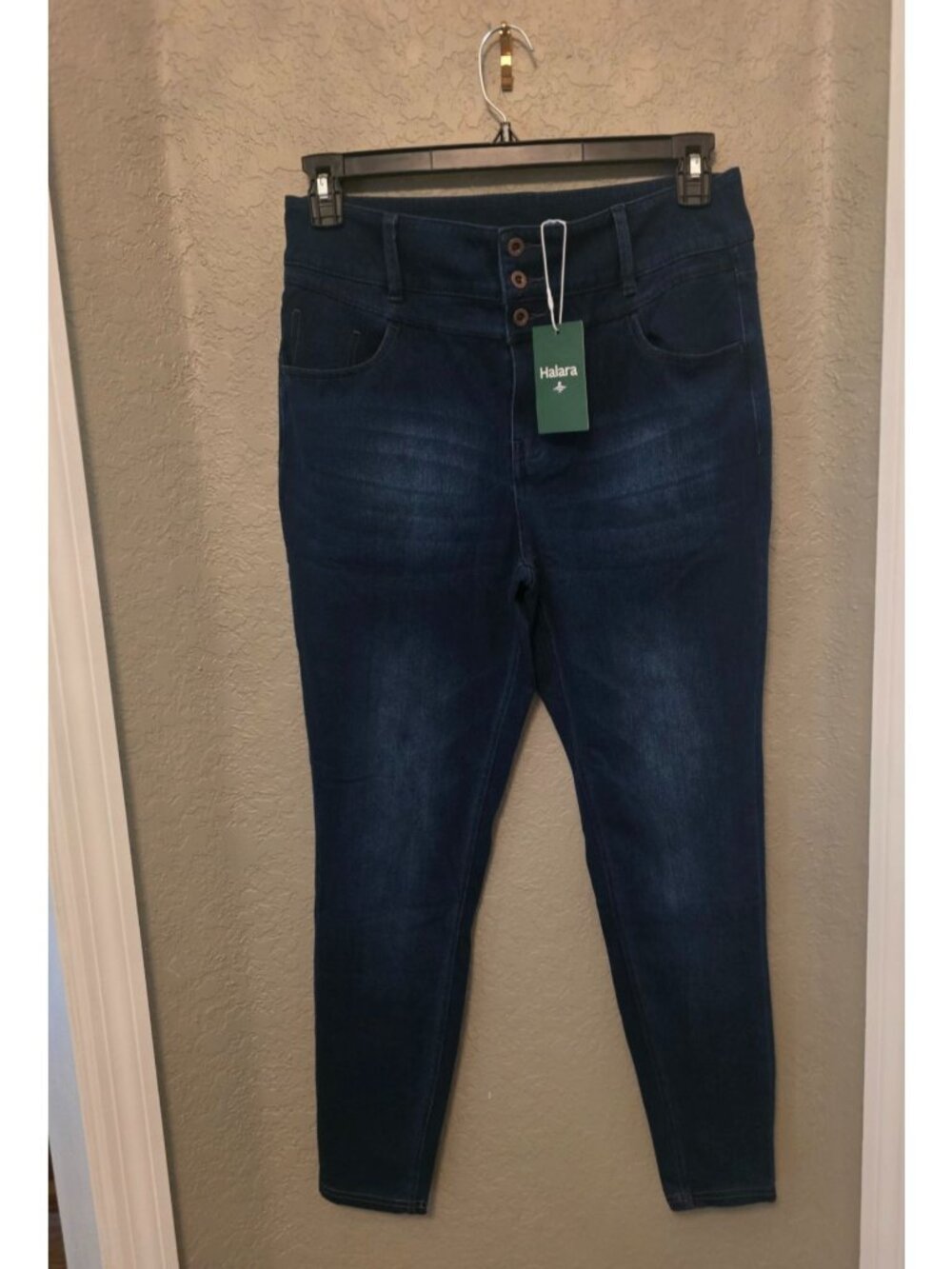 Halara Flex High Waisted Stretchy Jeggings Comfy Skinny Jeans L NEW Dark Wash